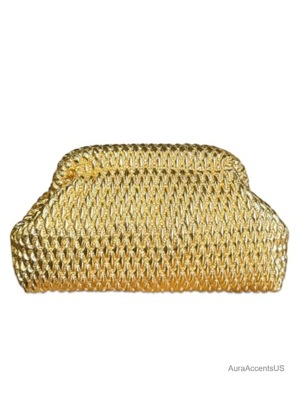 Gold Faux Leather Clutch Purse for Women Wedding Party Evening Bag